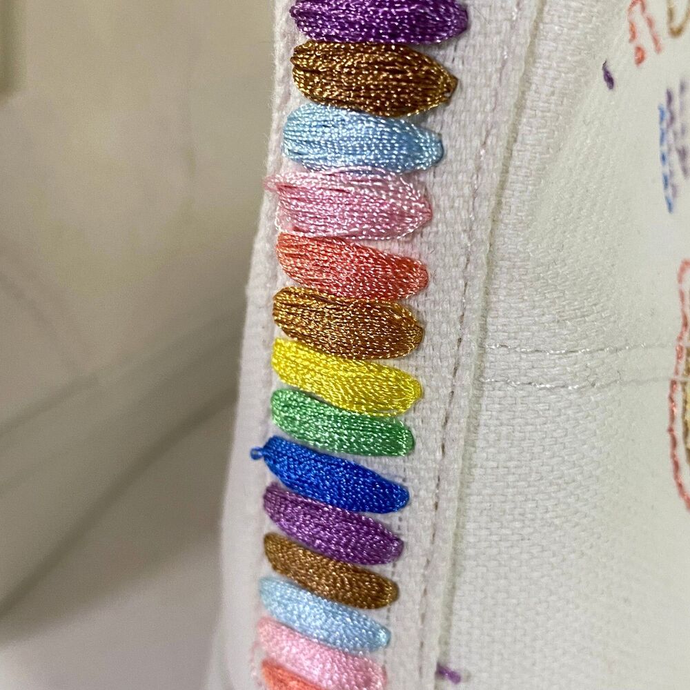 American Eagle Trust In Love High Top Sneakers Women Sz 10 Multicolor NWOT Read - Picture 15 of 16